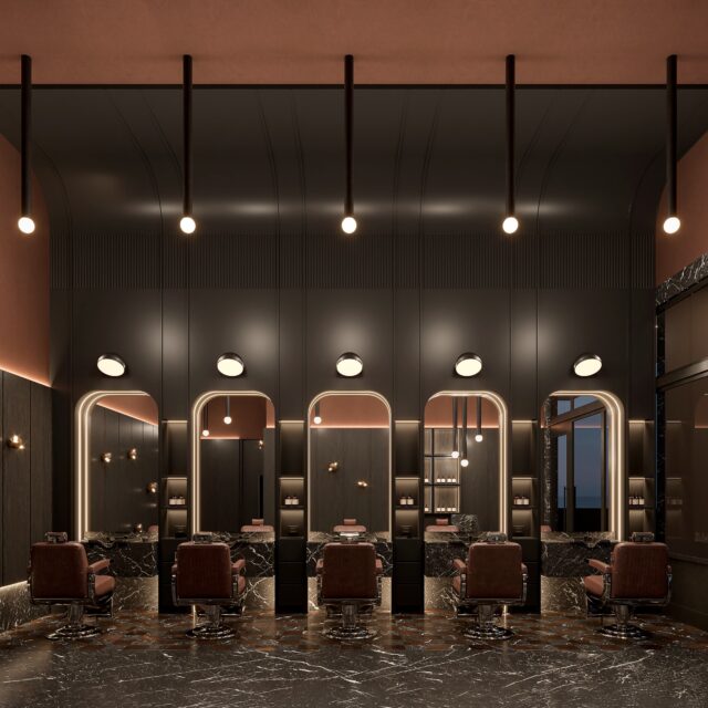 En esta barbería, la propuesta de interiorismo define por completo la experiencia del espacio.

La composición, la iluminación, la materialidad oscura y el ritmo de cada estación construyen una atmósfera envolvente, elegante y con carácter. Cada elemento fue pensado para reforzar la identidad del lugar, dar orden visual y convertir la rutina del servicio en una experiencia mucho más sofisticada.

Aquí, el interiorismo no solo viste el espacio: le da lenguaje, presencia y una personalidad clara que distingue a la marca desde el primer instante.